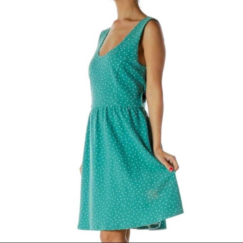 LC by Lauren Conrad Teal Polka Dot Dress